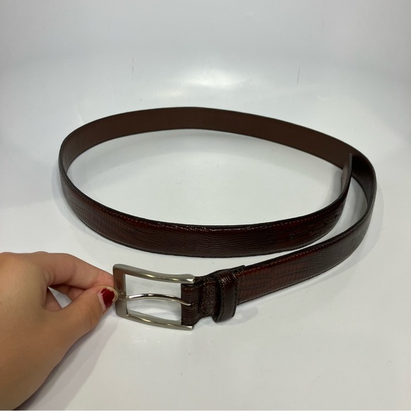 Croc embossed genuine leather belt men’s size 46/48 - Picture 1 of 4